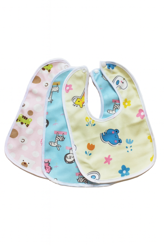 Soft fast dry Cotton Bibs (Set of 3)