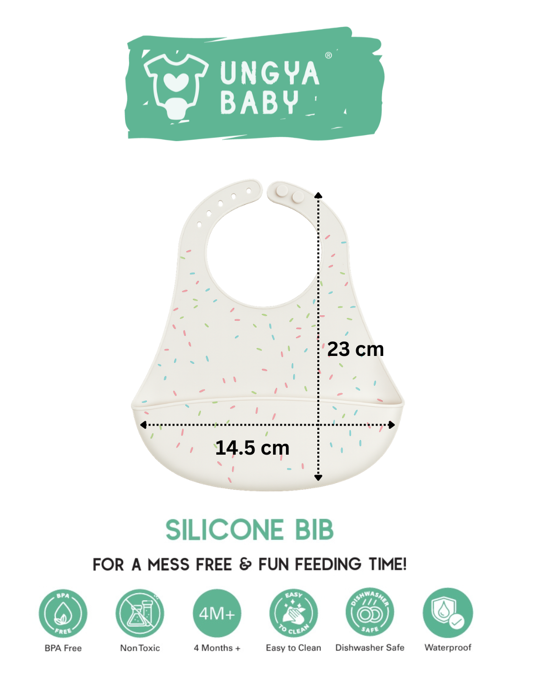Silicone Bib for Babies for Feeding & Weaning Babies & Toddlers, Waterproof, (pack of 1)
