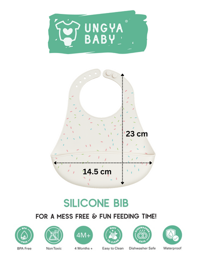 Silicone Bib for Babies for Feeding & Weaning Babies & Toddlers, Waterproof, (pack of 1)