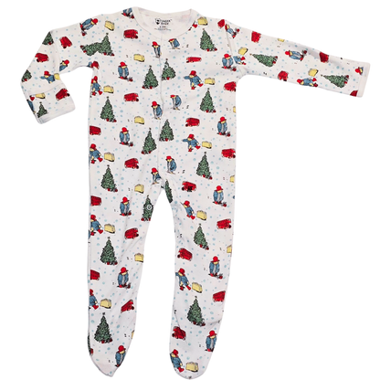Baby Christmas Outfits - Christmas Tree Romper & Christmas Holiday Print Sleepsuit (0-12 months Sizes Available)
