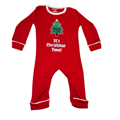 Baby Christmas Outfits - Christmas Tree Romper & Christmas Holiday Print Sleepsuit (0-12 months Sizes Available)
