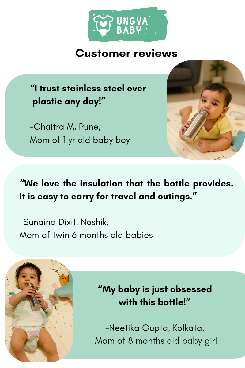 Anti-colic steel feeding baby bottles | Premium stainless steel