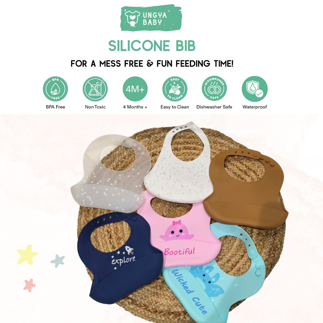 Silicone Bib for Babies for Feeding & Weaning Babies & Toddlers, Waterproof, (pack of 1)
