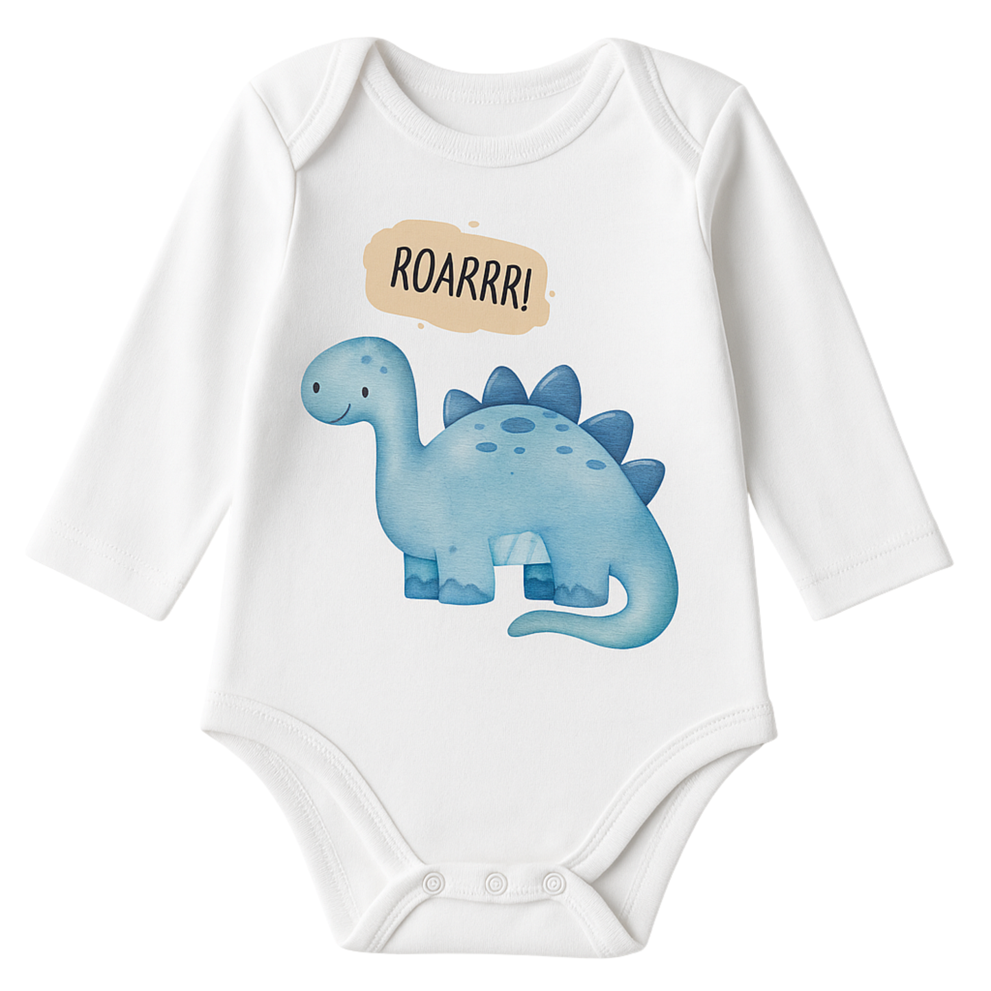 Dino & Fun, Gift Pack of 3 Full Sleeves Baby Romper Onesies (Newborn -12 months)