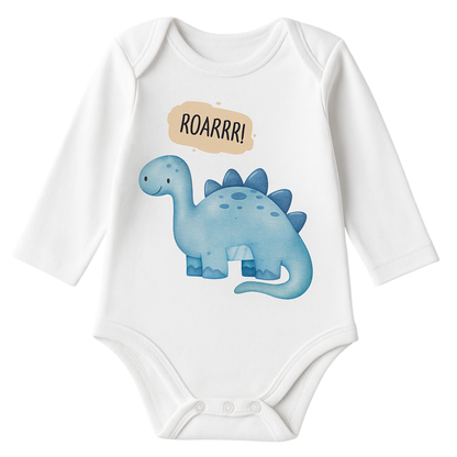 Dino & Fun, Gift Pack of 3 Full Sleeves Baby Romper Onesies (Newborn -12 months)