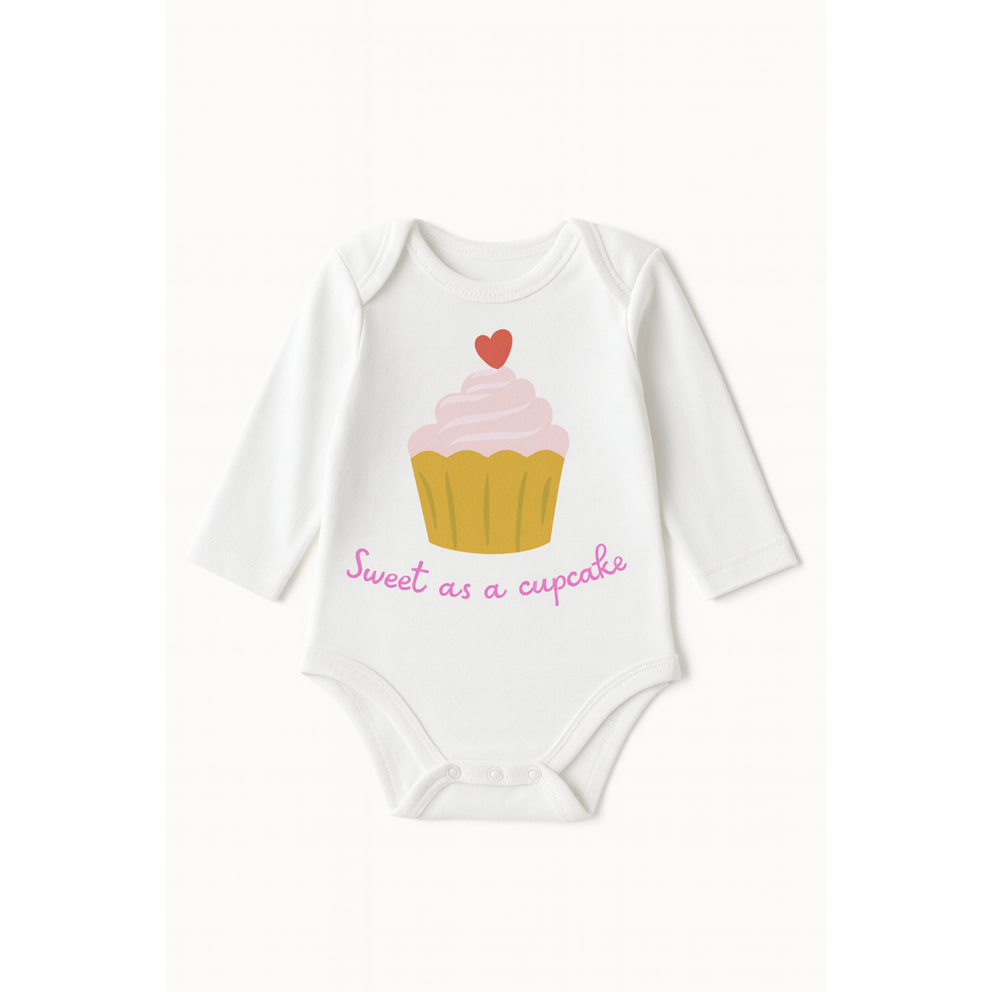 Sweet as a Cupcake & Puppy love, Pack of 3 Full Sleeves Onesie for Baby Girls (Newborn-12 months)