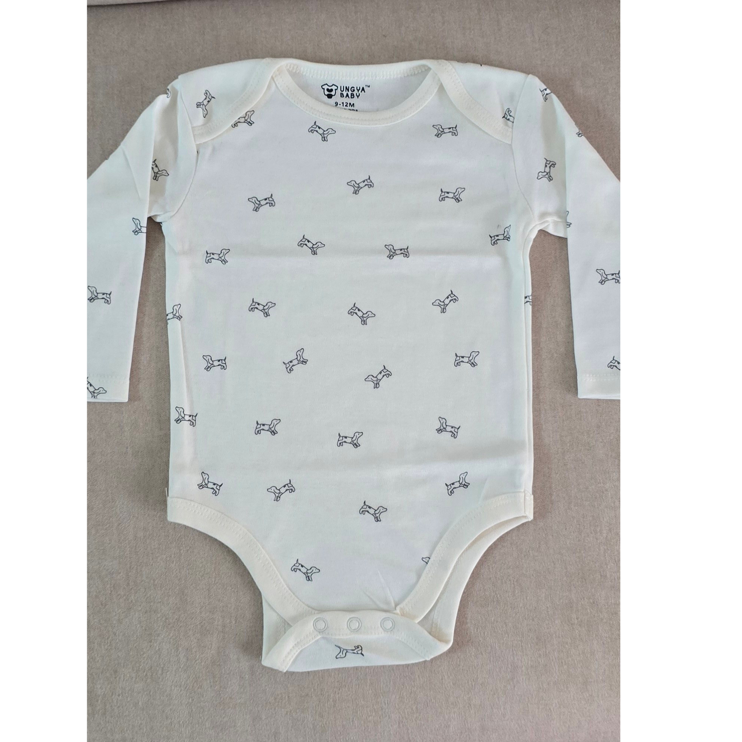 Sweet as a Cupcake & Puppy love, Pack of 3 Full Sleeves Onesie for Baby Girls (Newborn-12 months)