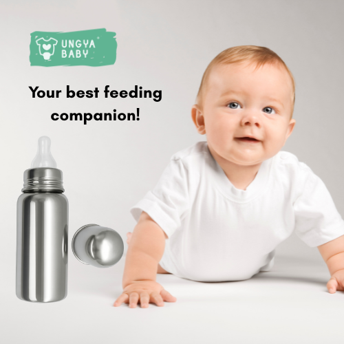 Anti-colic steel feeding baby bottles | Premium stainless steel