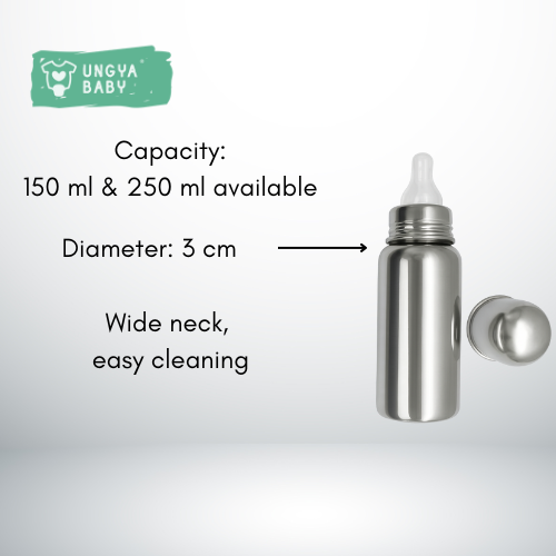 Anti-colic steel feeding baby bottles | Premium stainless steel